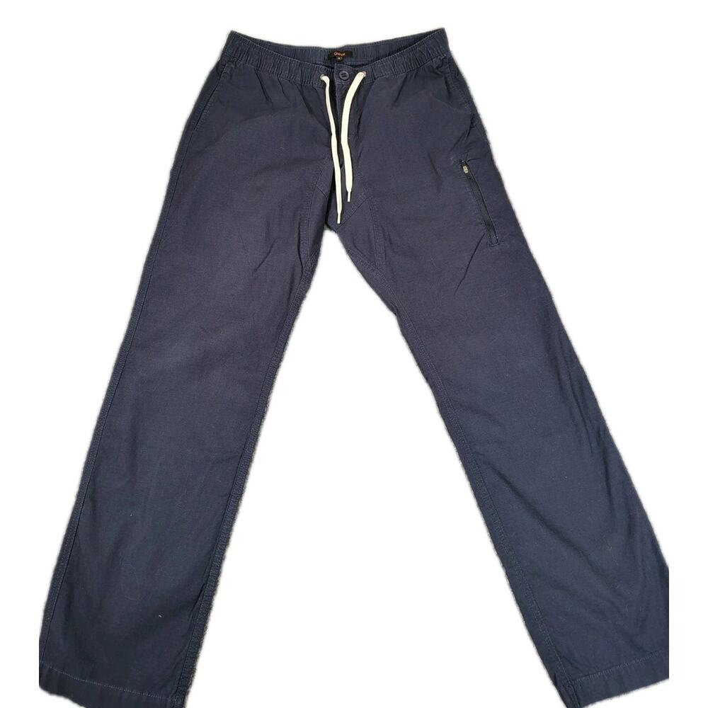 Quince Organic Stretch Ripstop Straight Pants Men's Medium Deep Navy Classic EUC